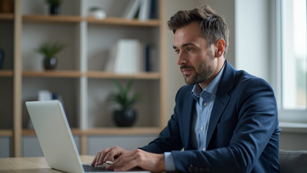 Профессиональная фотография руководителя на видеоконференции с командой