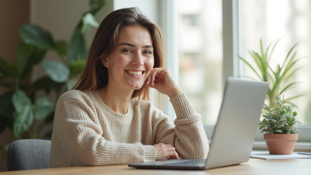 Мотивированный сотрудник работает на своём домашнем рабочем месте с энтузиазмом